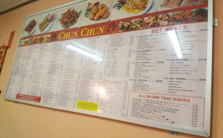 Chunchun Chinese menu