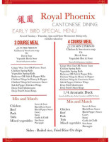 Royal Phoenix menu
