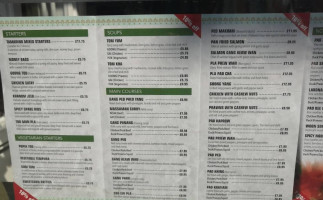 Tamarind Thai Cafe menu