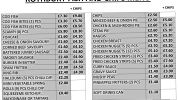 Rothbury Fish And Chips menu