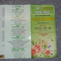 The Royal Taste Hockley menu