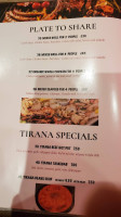 Tirana menu