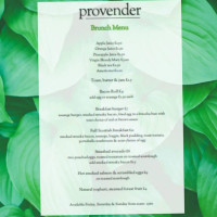 Provender Restaurant Bar menu