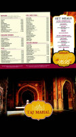 The Taj Mahal menu