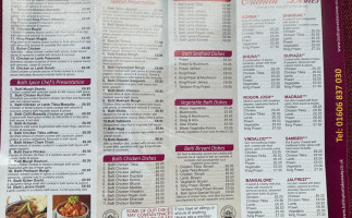 Balti Spice Take Away menu