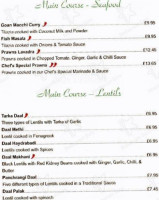 The Grange menu