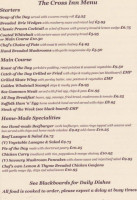 The Cross Inn menu