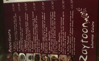 Zaytoon menu