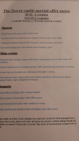 The Dover Castle Inn menu