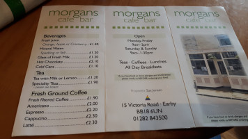Morgans Cafe menu