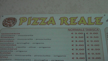 Pizza Reale menu