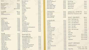 The Windermere Speakeasy menu