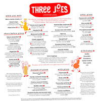 Three Joes Sourdough Pizza menu