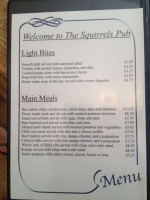 The Squirrels menu