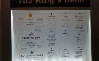 The Kings Head menu