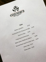 Connor's menu