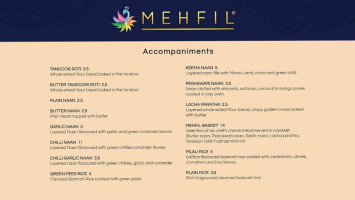 Mehfil Indian menu