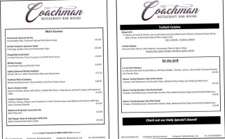 The Coachman Inn menu