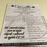 Panzerotti Lotrullo menu