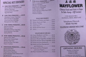 Mayflower menu