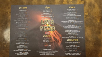 Lava Pizza menu