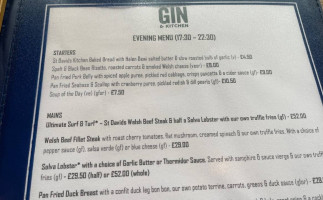 St Davids Gin Kitchen menu