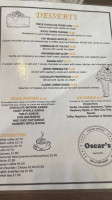 Oscar's Cafe Bar Restaurant menu