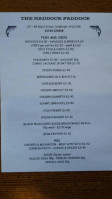 The Haddock Paddock menu