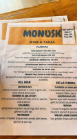 Monusk Tapas Wine menu