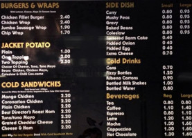The Battered Cod menu