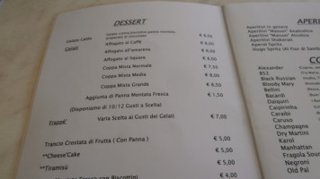 Caffe Centro menu