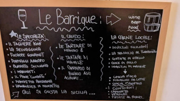 Le Barrique menu
