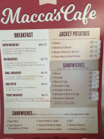 Macca's Cafe menu