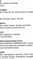 Azzurro Pizza menu