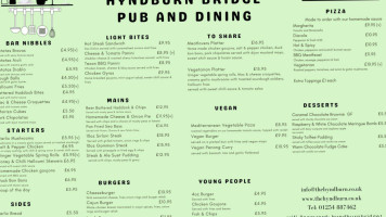 The Hyndburn Restaurant Bar menu