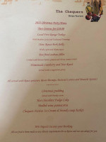 The Chequers menu
