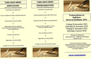 Brasserie T Notariaat menu