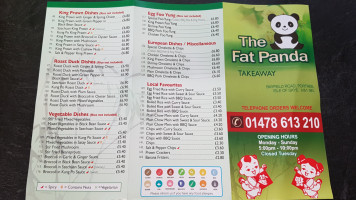 Fat Panda menu