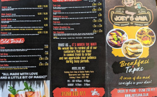 Joey's Java menu