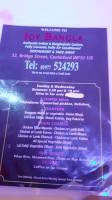 Joy Bangla menu