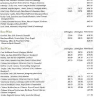 The Cricketers menu