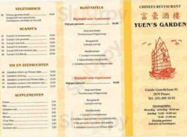 Yuen's Garden menu