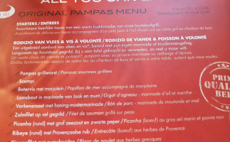 Pampas Rodizio menu