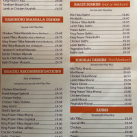 The Shathi Take Away menu