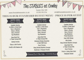 The Stables At Cowley menu