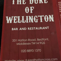 Duke Of Wellington menu