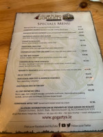 Oliver St John Gogarty menu