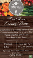 The Retreat Tearoom Bistro menu