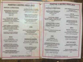 Martha´s Bistro menu