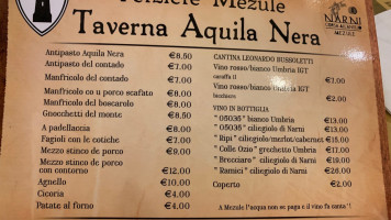 Taverna Dell'aquila Nera menu